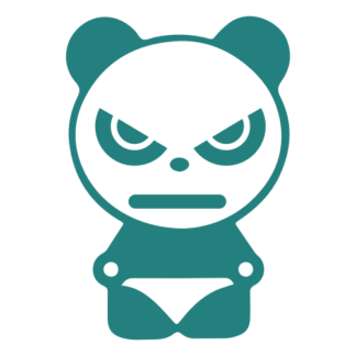 Angry Panda Decal (Turquoise)